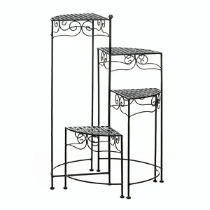 Summerfield Terrace Elegant Iron 4-Tier Plant Stand for