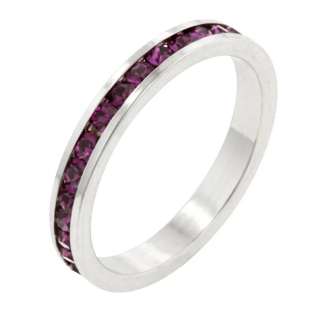 Icon J7930 Stylish Stackables With Amethyst Crystal Ring (size: 07) R0