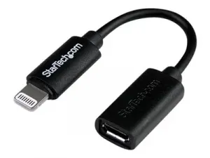 Startech USBUBLTB .com Black Micro Usb To Apple 8-pin Lightning Connec