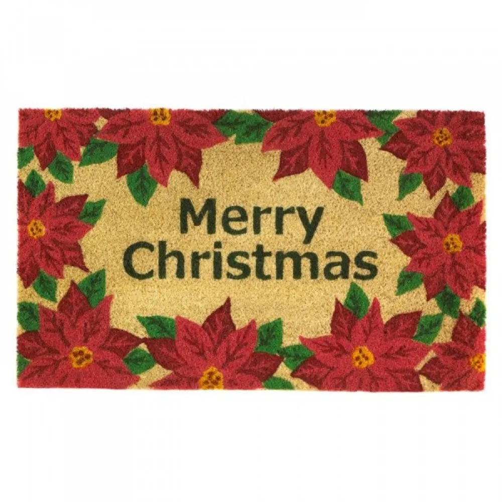 Christmas 10018562 Christmas Poinsettia Welcome Mat