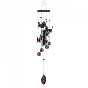 Summerfield Terrace Elegant 26-Inch Bronze Cat Wind Chimes