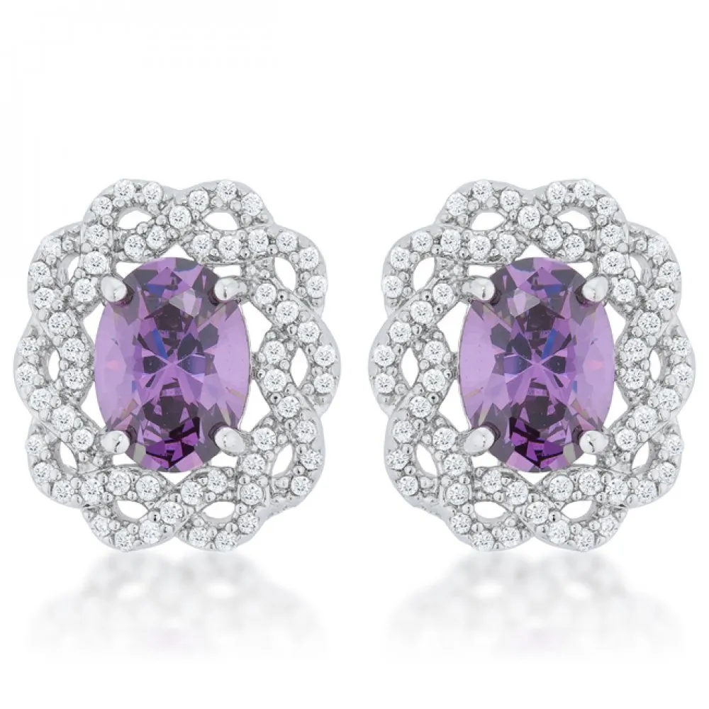 Icon J11697 Amethyst Oval Stud Earrings E50175r-c20