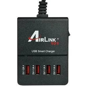 Airlink 101 ASC-4000 4-Port USB Smart Charger - Black