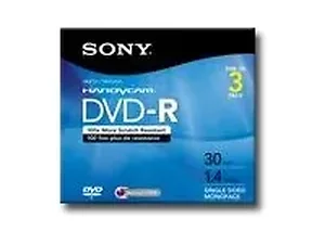 3DMR30R1H | Sony DVD-R 8CM 1.4GB 3-Pack with Hang Tab