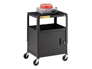 Bretford Adjustable Black Cabinet Cart with 5-Inch Casters