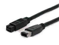 Startech 139496MM1 1ft Firewire 800 To 6-pin Firewire Male Cable - Bla