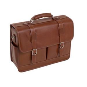 Mcklein 15714 River West Leather Fly Thru 17 Inch Case Brwn