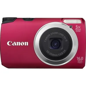 Canon 5038B001 Powershot A3300 Is Red 16mp 5x Opt Zoom 3in Lcd 720p Ha