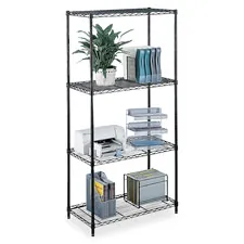 Safco 5241BL Wire Shelving W 4 Shelves 4 Posts 500lb Cap 48