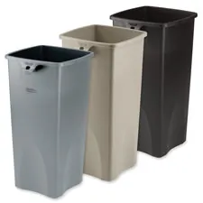 Rubbermaid 356988BK Square Waste Container 23 Gal 14 1 2