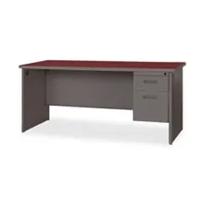 67151 | Lorell Cherry Charcoal Double Pedestal Desk - 72