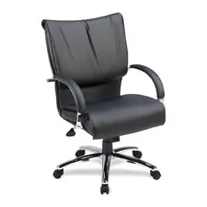 69515 | Lorell Elegant Black Leather Mid-Back Office Chair