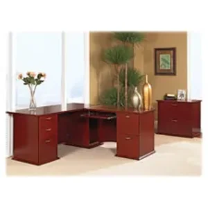 90014 | Lorell Mahogany Single Pedestal Desk - 66