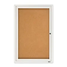 Quartet 2367 6'x4' Cork Board With Glass Doors - Aluminum Frame