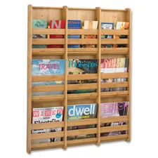 Safco 4624NA Bamboo Magazine Wall Rack 9 Pckt 29