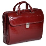 Mcklein 35516 Ignoto Cherry Red Leather    Large Ladies Laptop Brief