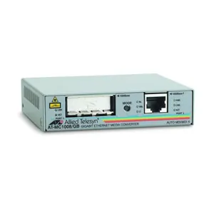 Allied AT-MC1008/GB-60 1000mb S Media Converter Gbic Optical Smf Slot 