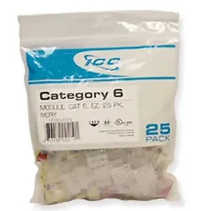 Cablesys ICC-CAT6JKPK-IV Ic107l6civ Cat6 Ez 25 Pk Ivory