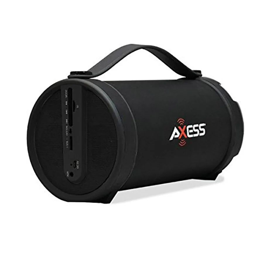 Axess SPBT1033BK Black Portable Bluetooth Indooroutdoor 2.1 Hifi Cylin