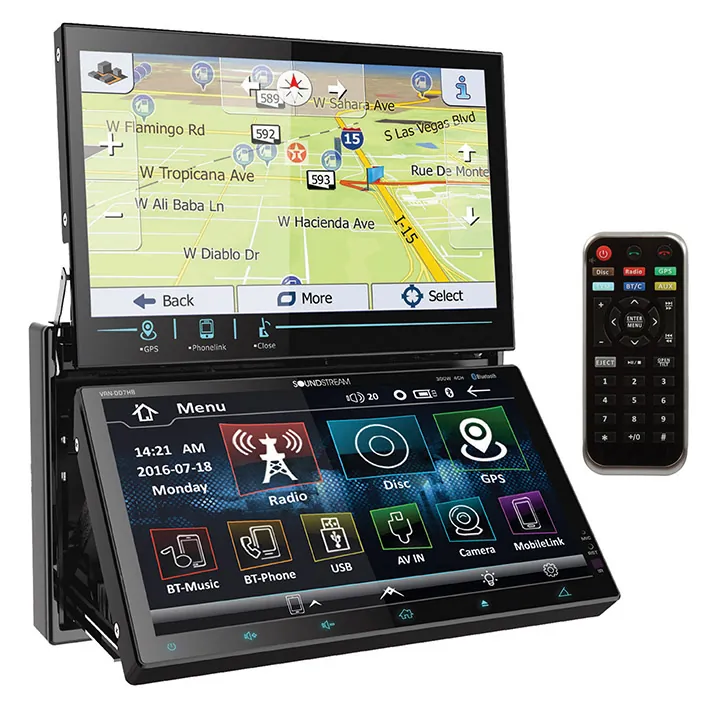 Deal VRNDD7HB Soundstream Double Din Bt Dvd Nav. Unit With Dual 7