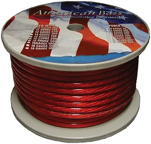 8GR | American Bass 8 Gauge Red American Bass Wire, 100