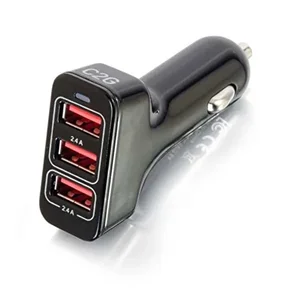 C2g 3-Port USB Car Charger with Smart IC Technology