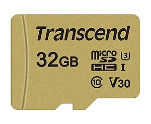TS32GUSD500S | Transcend 32GB UHS-I U3 MicroSD Card with
