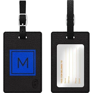 TAGV1BLK-M06M-M | Centon OTM Monogram Black Leather Bag Tag