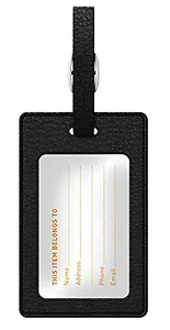 TAGV1BLK-M06E-A | Centon OTM Monogram Black Leather Bag Tag