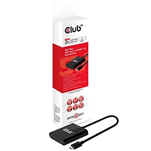 CSV-1546 | Club 3d USB C Dual HDMI 1.4 Display MST Hub with