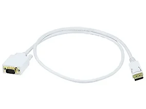 6018 | Monoprice 3FT 28AWG DisplayPort to VGA Cable - White