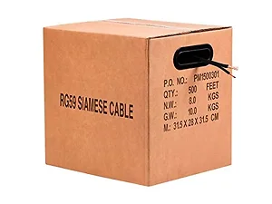 15407 | Monoprice 500FT RG59 Cable with 2x18AWG Power Black