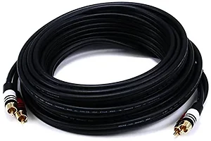 2866 | Monoprice 25FT RCA Male to Male Audio Cable - Black