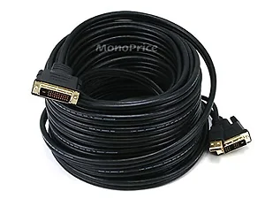 3043 | Monoprice DVI-D & USB A to M1-D Cable - 50ft, Black