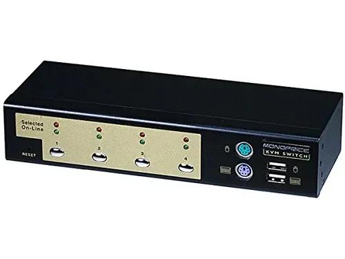 3406 | Monoprice 4-Port USB PS/2 Combo KVM Switch with