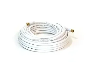 4061 | Monoprice 50FT White CL2 Coaxial Cable with F-Type