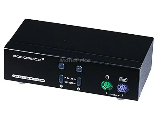 4074 | Monoprice 2-Port DVI KVM Switch with USB Keyboard