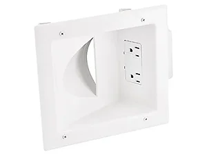 8476 | Monoprice White Recessed Low Voltage Media Plate for