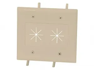 Monoprice 12582 Cbl Plate, Flex Open_2-gang_ Ivory