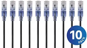 Monoprice 15148 Slim Cat6a Patch Cable,5-pack_14ft Whit