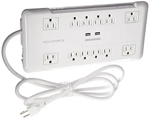9202 | Monoprice 12-Outlet Power Surge Protector with 2 USB