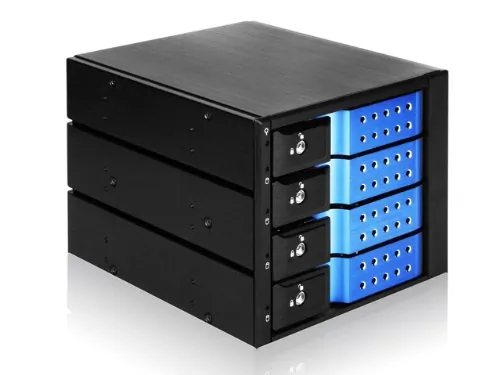 Istar BPN-DE340SS-BLUE 3x5.25 To 4x3.5 Sas Cage Blue