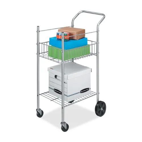 Fellowes 4092001 Economy Office Cart - 125 Lb Capacity - 4 Casters - S