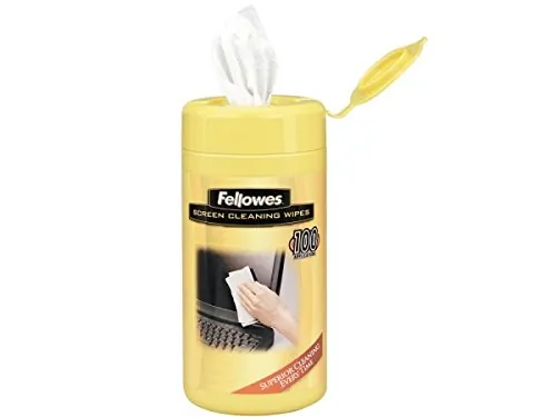 Fellowes 99703 Screen Cleaning Wipes Safely Remove Dust, Dirt, And Fin