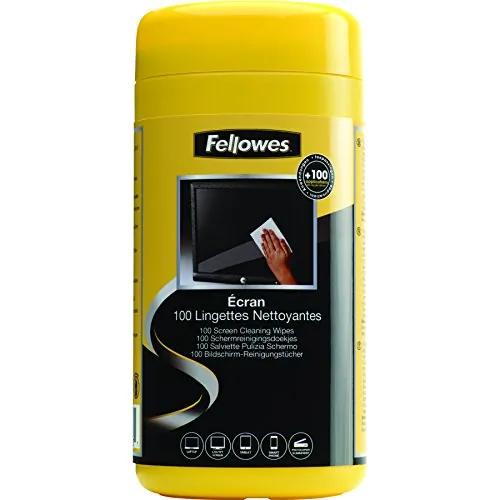 Fellowes 99703 Screen Cleaning Wipes Safely Remove Dust, Dirt, And Fin