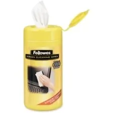 Fellowes 99703 Screen Cleaning Wipes Safely Remove Dust, Dirt, And Fin