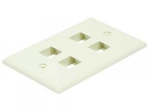 Monoprice 6732 Wall Plate For Keystone- Ivory 4 Hole