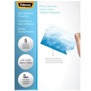 Fellowes 5220401 Pouch Photo Self Adhesive 5mil 5pk,dds Must Be Ordere