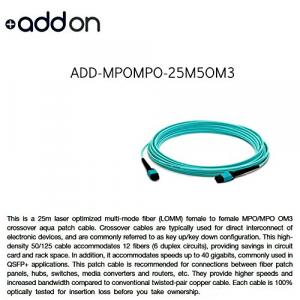 Addon ADD-MPOMPO-25M5OM3 This Is A 25m Mpo (female) To Mpo (female) 12