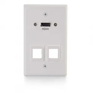 C2g 60161 Hdmi Sg Wall Plate+2 Keystones White